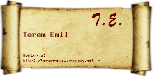 Terem Emil névjegykártya